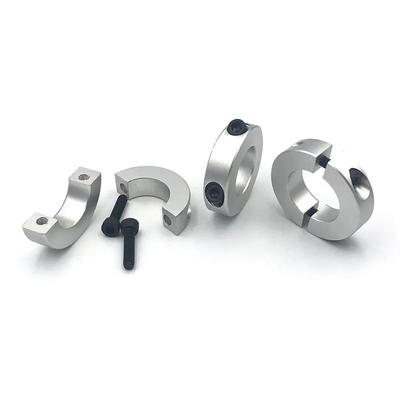 1 Stück Aluminiumlegierung Fester Verriegelungs-Begrenzungsring 6-20mm Durchmesser Doppelt geteilter Wellenkragen Separate optische Achse mit Schrauben