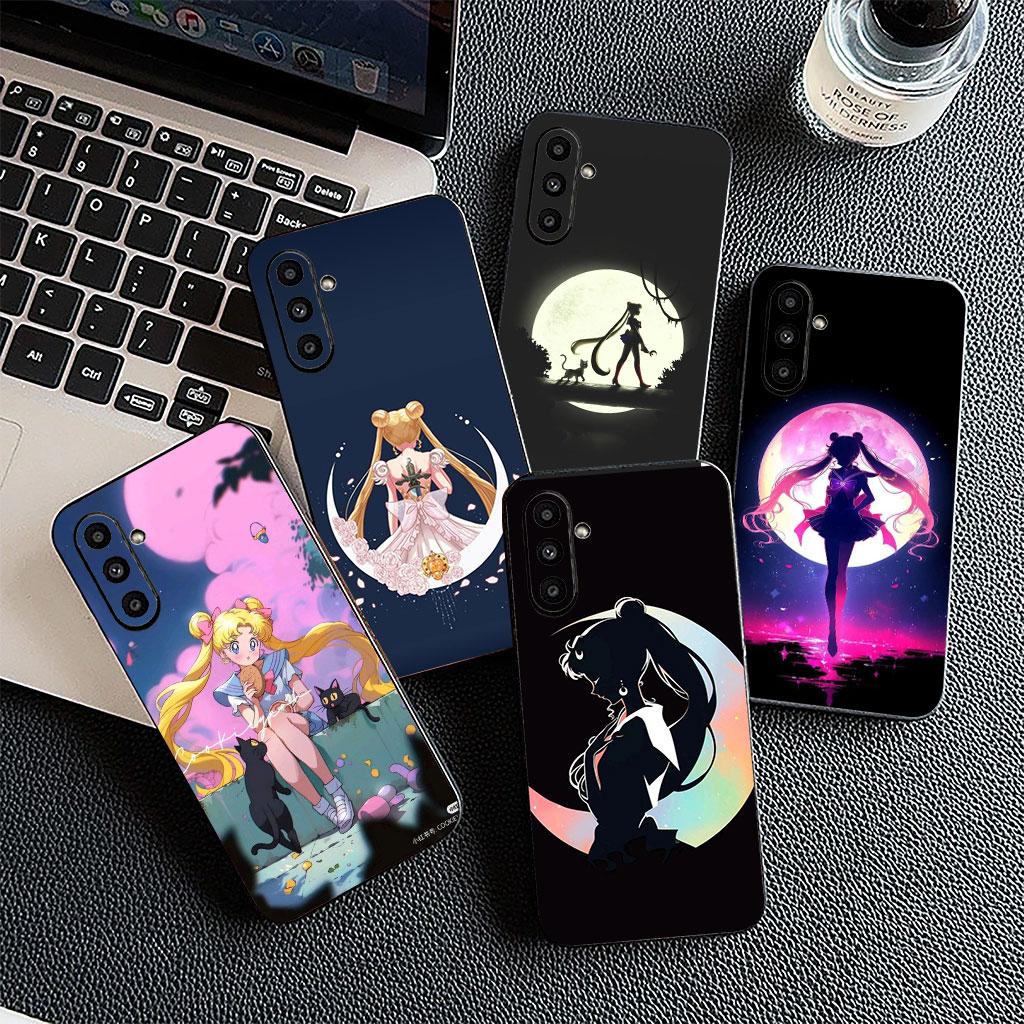 Cover for Samsung Galaxy S22 S21 S20 FE Ultra Plus A35 A36 A55 A37 A33 A34 A57 Coque Phone Case Lovely S-Sailors Poster Moon