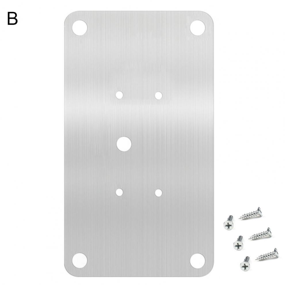 Hinge Repair Plate Anti-Rust Multi-Hole Hardware Stainless Steel Hinge Repair Plate with Fixing Screws for Kitchen Cabinet