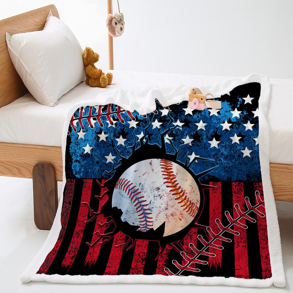 Basketball Sports Blanket Lamb Fleece Crystal Fleece Double Blanket Blanket