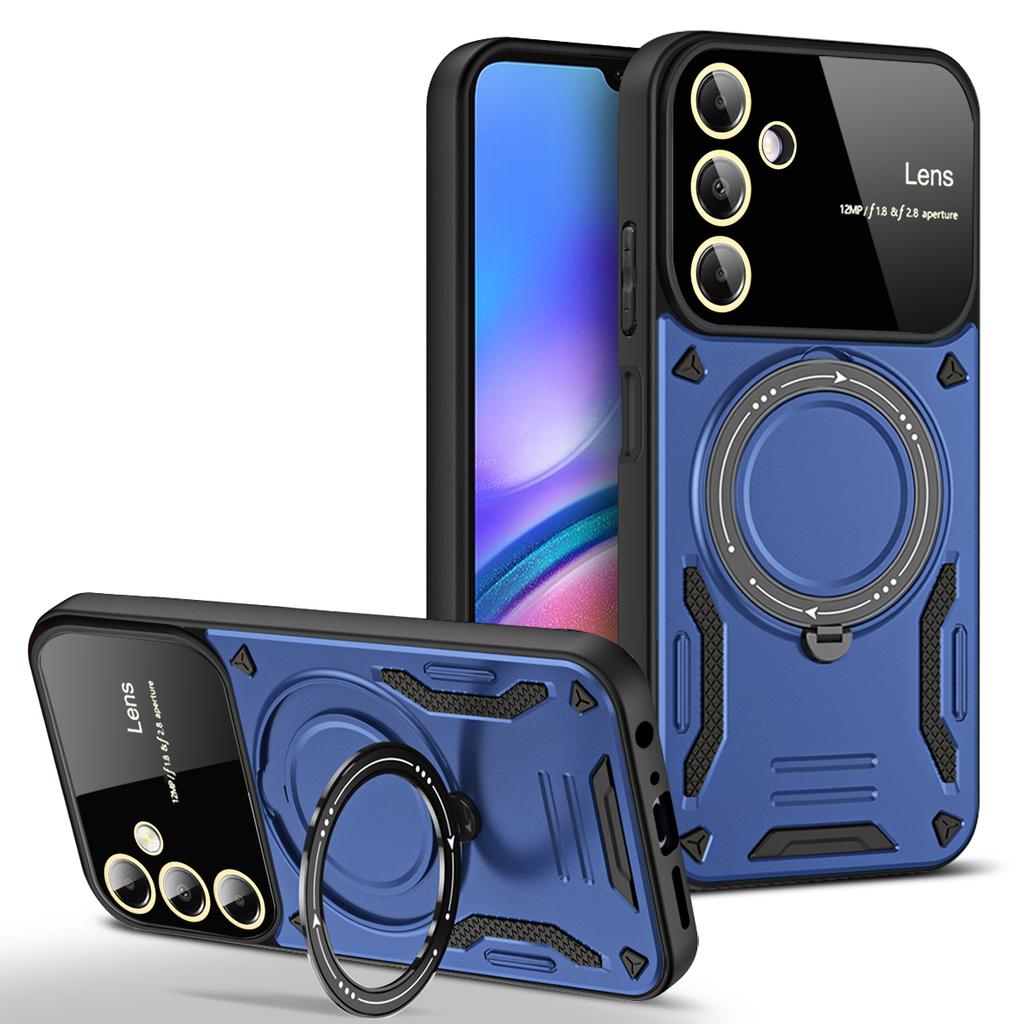 Luxury Armor Wireless Charging Case For Samsung Galaxy M12 M04 M05 4G M06 5G F04 F05 F06 Magnetic Ring Bracket Bumper Cover