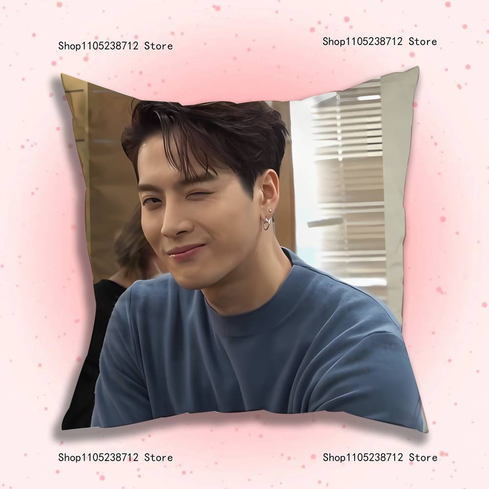J-Jackson Wang Pillow Case Plush Fabric Soft Pillowcase Double Sided Print Sofa Cushion Cover Throw
