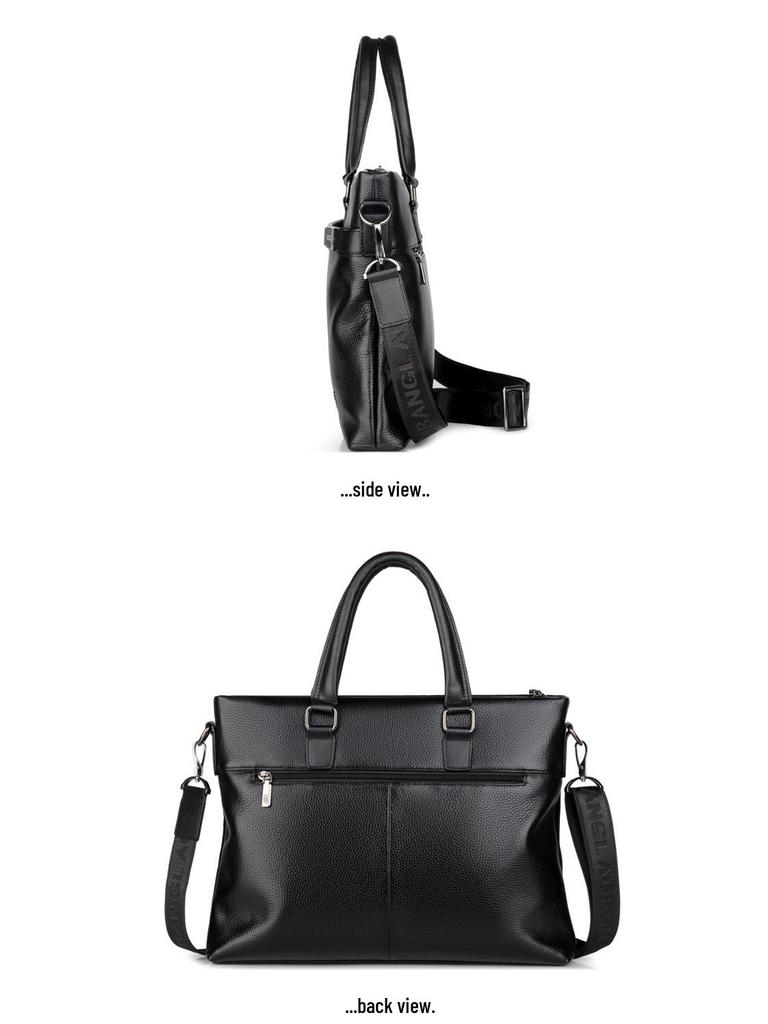 Men's Genuine Leather Cowhide Laptop Crossbody Bag - Business Travel Trend