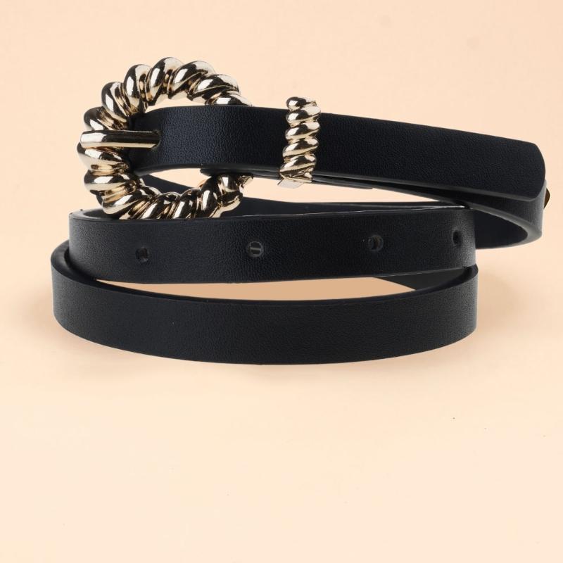 Stylish Buckles Belt Ladies Western Styles Waist Belt Durable Leather Waistband for Versatiles Styling