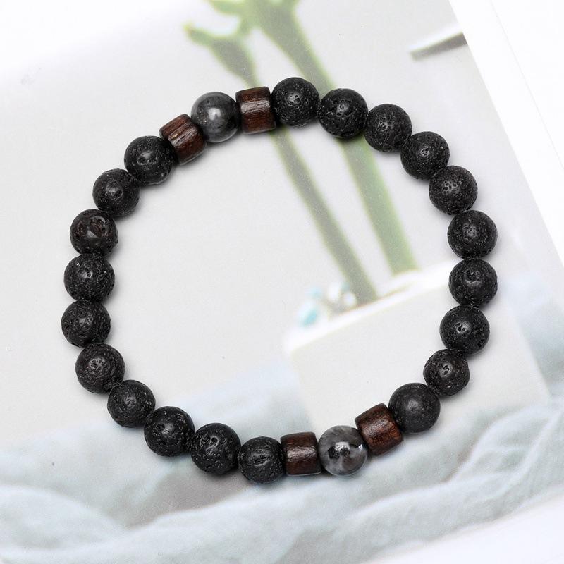 Volcanic Stone Bracelet for Men Lava Wooden Beads Bracelet Tibetan Buddha Wrist Chain Women Men Zircon Gift New Bracelets