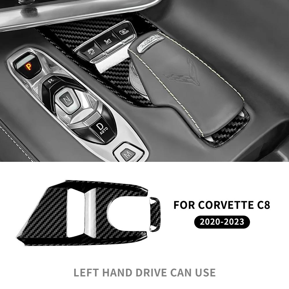 Real Dry Carbon Fiber For Chevrolet Corvette C8     Center Control Button Panel Sticker Interior Accessories