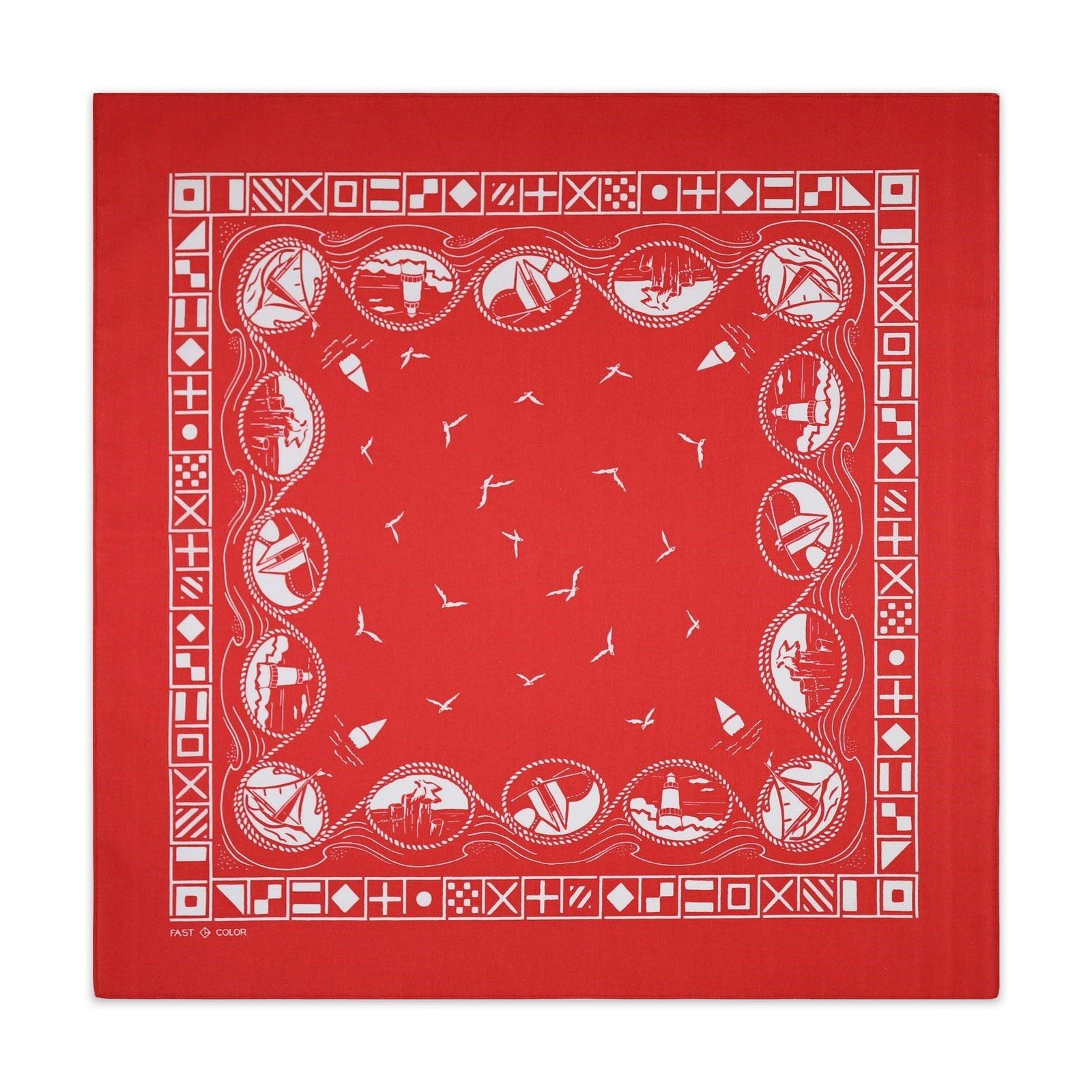 

American Vintage Cotton Bandana Scarf Soft Skin Friendly Multipurpose Accessory For Outdoor Activities красный