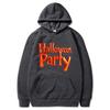 Halloween Letter Autumn Winter Fleece Hoodie Street Fashion Harajuku Pullover Men's and Women's Casual Long Sleeved Warm Hoodie
