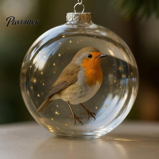 Christmas Tree Decorations 1/4/7Pcs Faux Crystal Glass Bird Ornament Vintage Blown Ornaments Ball Hanging Red Pendant Fireplace Table Decoration Home