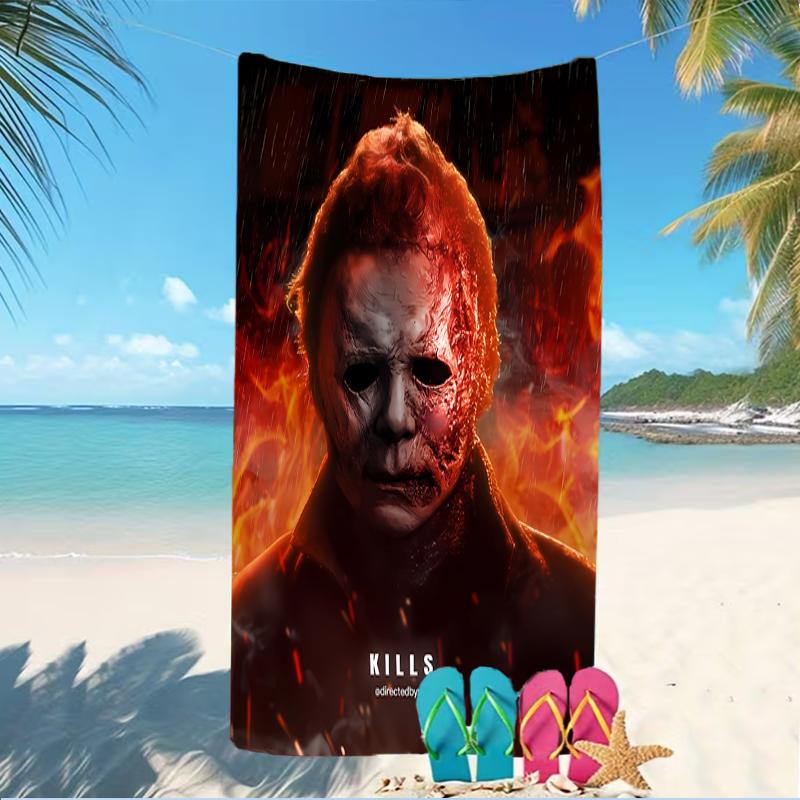 Beach Towel with The Revenge of Michael Myers Pattern - soft,absorbent,machine washable Lightweight&Modern,swimming,Travel Essentials