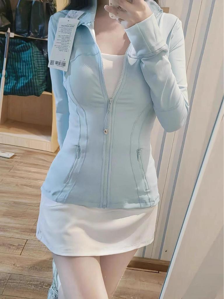 Giacca da Yoga Lu Family Defina Slim Fit con Collo Alto, Asciugatura Rapida - Morbida, Spazzolata, Elastica per l'Autunno