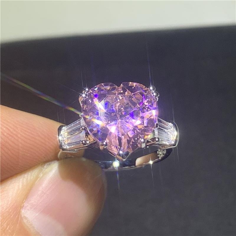 Solitärring 4 Karat Labordiamantring 925er Sterlingsilber Versprechens-, Verlobungs-, Eheringringe für Damen Herren Feiner Partieschmuck