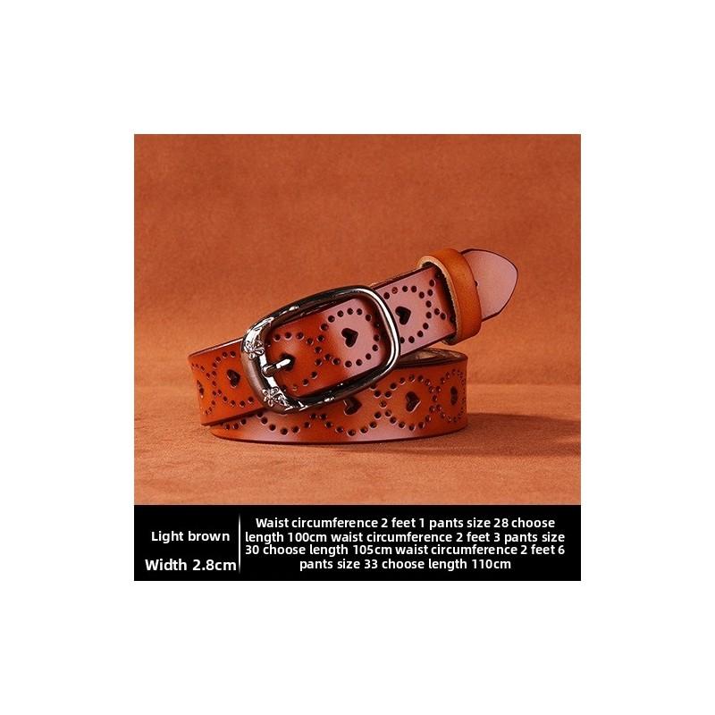 

Classic Genuine Leather Womens Belt With Pin Closure For Office And Leisure 110cm