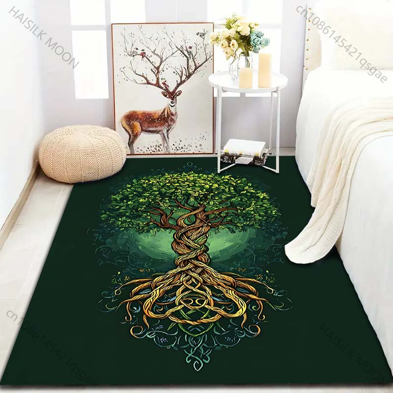 Nordic Totem Tree of Life Print for Carpet Living Room Bedroom Bedside Floor Mat Home Decor Sofa Room Area Rug Large Size