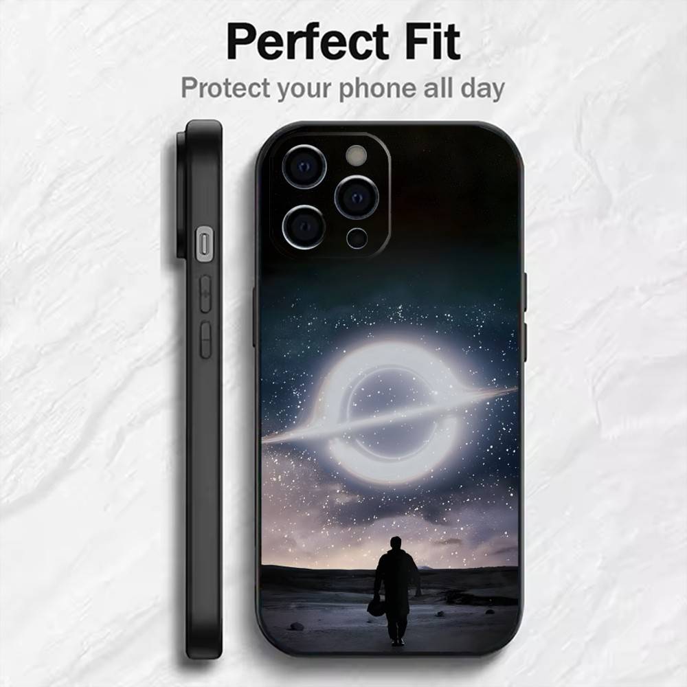 Classic Science Movie I-Interstellar Phone Case For iPhone17,16,15,14,13,12 Plus,Max Soft Silicone Black Cover iPhone17air