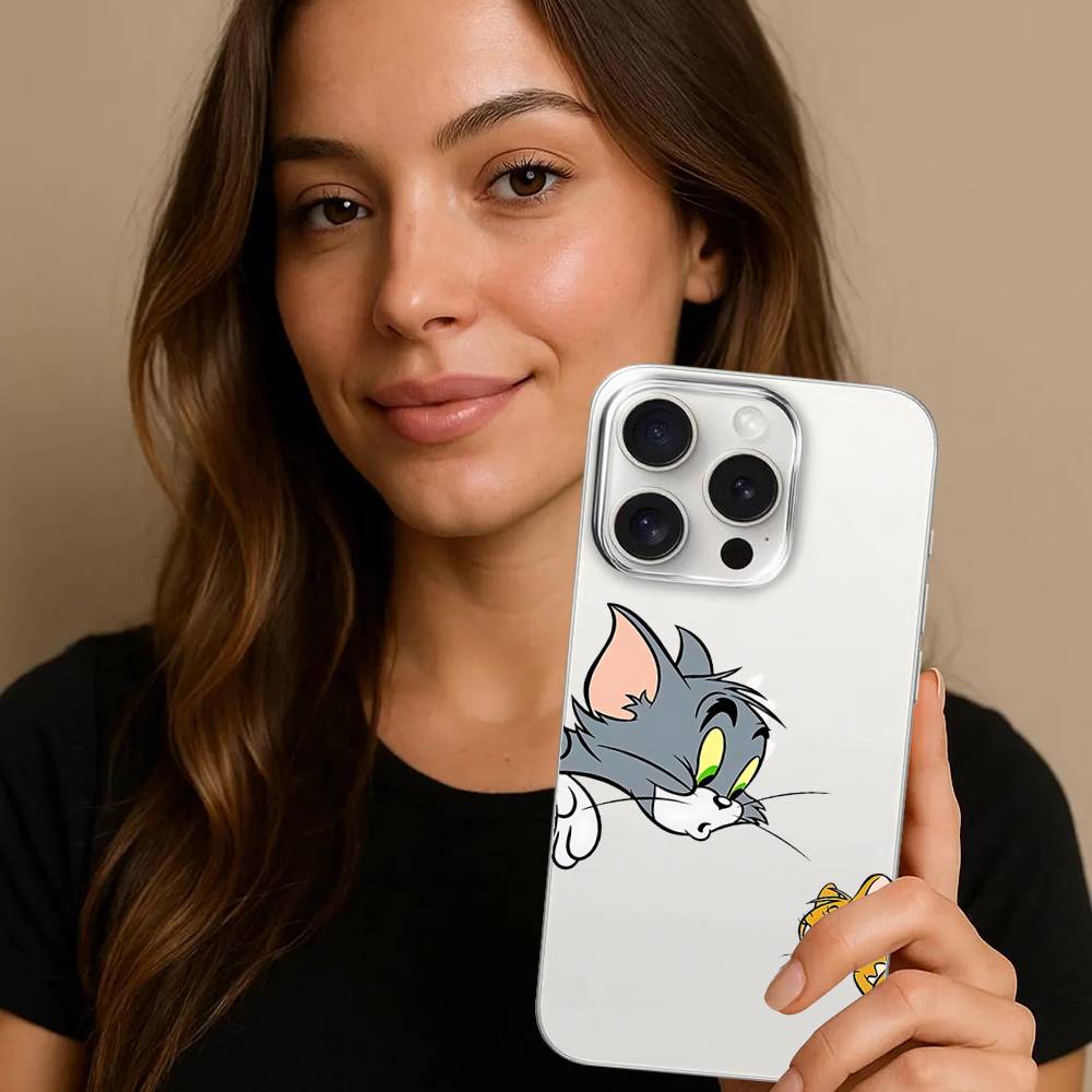 Cute Jerry And Tom-S Phone Case For IPhone 17 16 15 14 Plus 13 12 11 Pro Max Phone Back Cover Transparent Shockproof Cover
