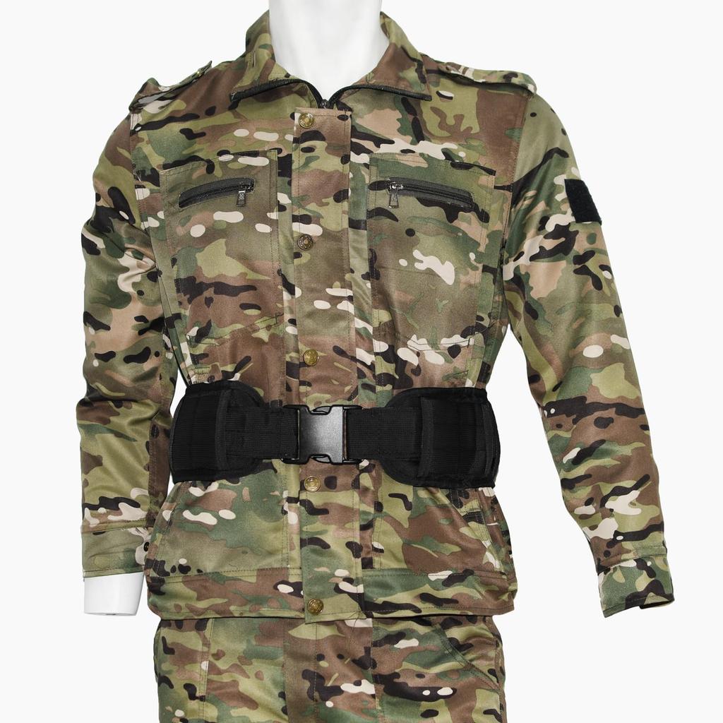 TRIWONDER Tactical Airsoft Belt with Molle for and DIY Belt, Belt, One-Touch System, Airsoft, Military, Work, Outdoors, (01 Black)