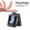 For Samsung Galaxy Z Flip6 5G Phone Case Card Slot Kickstand PU+PC Cover with Finger Ring