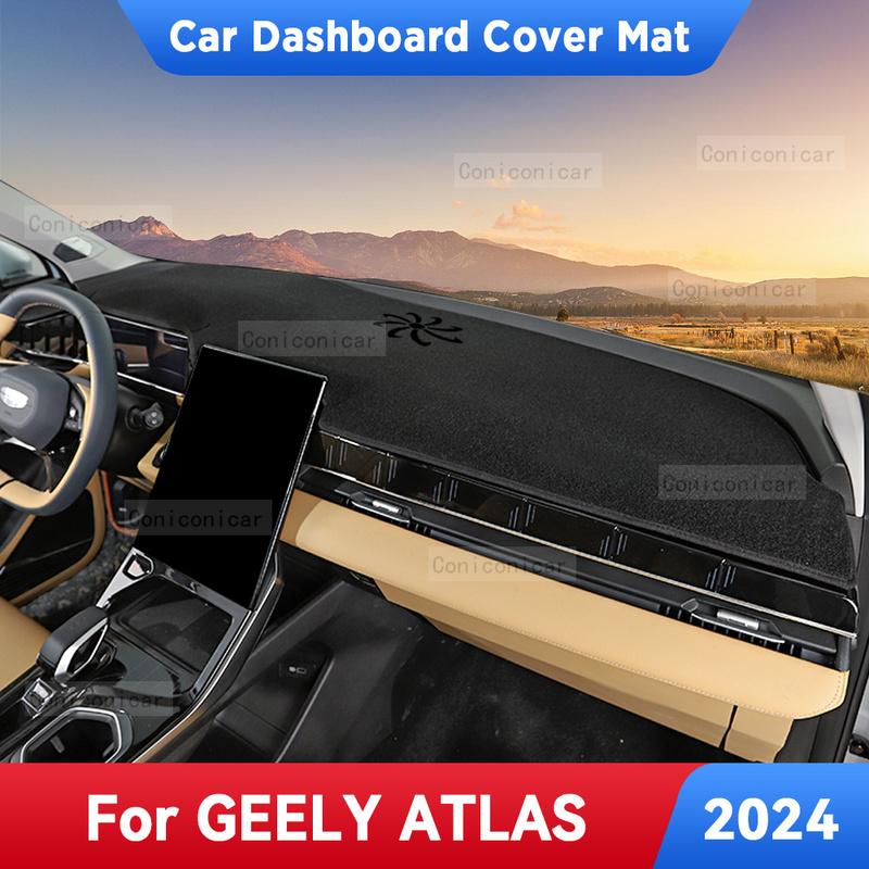 For GEELY ATLAS 2024 Car Dashboard Avoid Light Pad trument Platform Desk Cover Mats Carpets Anti-UV Accessories