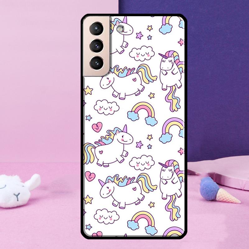 Cute Rainbow Unicorn Phone Case For Samsung Galaxy S25 Ultra S24 S23 Ultra S9 S10 S20 S21 S22 Plus S24 FE Cover