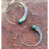 Vintage Silver Turquoise Earrings Punk Style Ear Hook for Women Retro Boho Jewelry