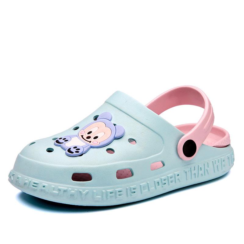 Children's Slippers Boys and Girls Eva Bag Head Cool Slippers Fashion Korean Version Outer Wear Hole Shoes Cartoon Love Parent-child Shoes