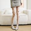2026 Spring/Summer Women's 3D Red Rhinestone Rose Pattern Anti-Snag Sheer Tights/Stockings