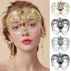 Metal Tassels Masquerade Mask with Rhinestones Masquerade Costume Accessories For Women Wedding Halloween Masquerade