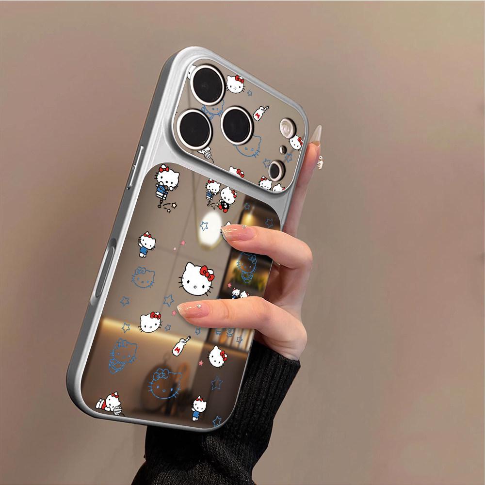 

Milk Cat Mirror Phone Case for iPhone 17 Pro Max/16 Pro/16 Plus/15 Large iPhone 15