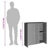 Storage Cabinet with Door Light Grey 100 x 36 x 102 cm Rattan