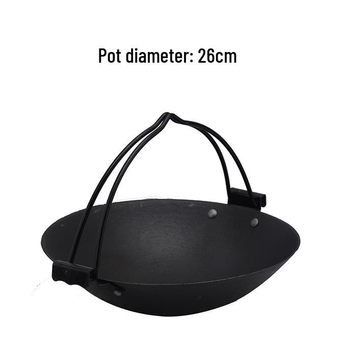 Farmhouse Traditional Cast Iron Hanging Hot Pot Tableware with Stand