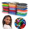 100 peças/conjunto 6x9mm Dirty Braid Contas decorativas Multi-Coloridas Bulk Rainbow Hair Rings DIY