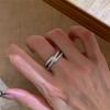 Klassische funkelnde Diamanten eingelegt drei Kreis integrierter Ringlicht Luxus übertriebene Mode Ringe für Frauen Bankett