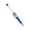 6PCS Sparkling Beadable Pen Ergonomic Grip Ballpoint Pen For Students Adult Daily Writing Journaling Art Craft Project