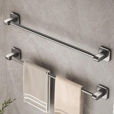 No-Punch Wall-Mounted Bathroom Towel Rack with Storage Shelf