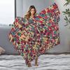 Geometric Mosaic Knit Blanket Square Pattern Soft Cozy Throw Blanket for Sofa Bed Decoration Gift