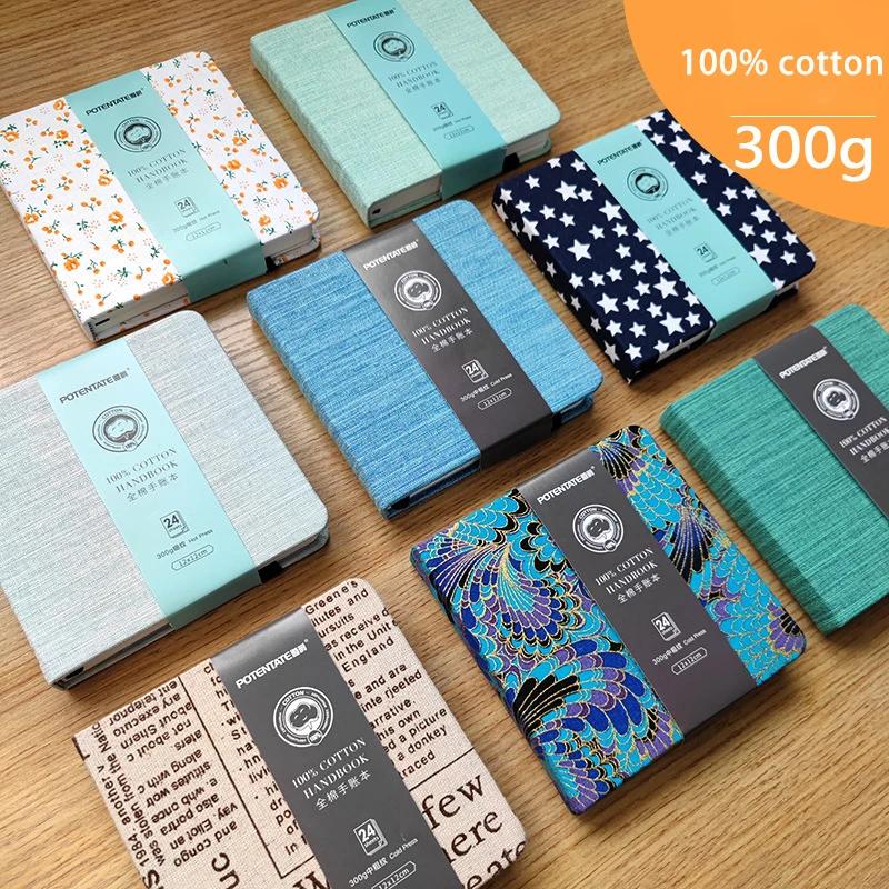 POTENTATE 100% Bawełna Kwadratowy Notes do Akwareli 300g Książka Organowa Dziennik do Akwareli Notes do Rysowania Ręczny Notes Szkicownik