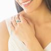 Ladies' Inlaid Green Zircon Ring
