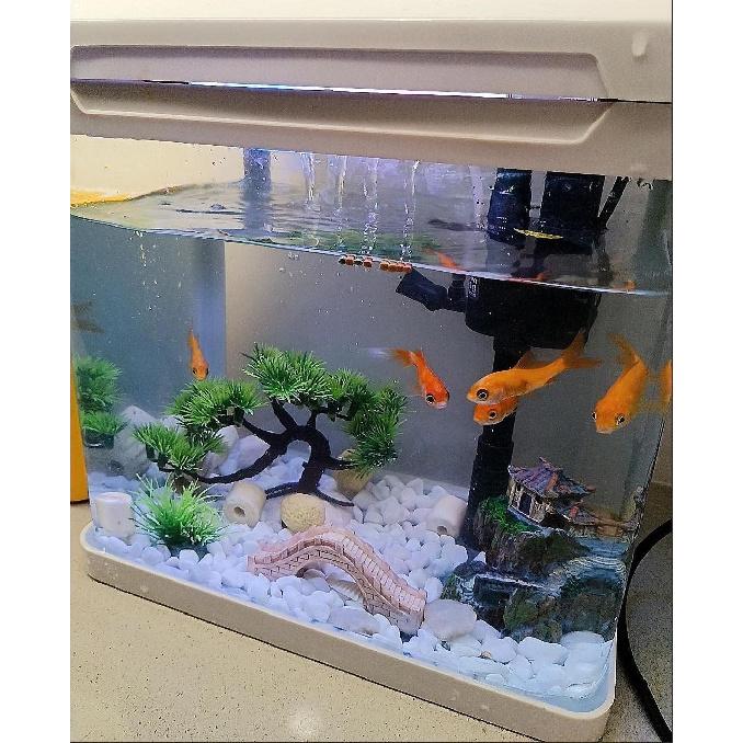 Small Japanese Fish Tank Decorations Set(Without Fish Tank), Suitable for Aquariums up to 5gallon or Fish Bowl, Include Small Decorations Artificial