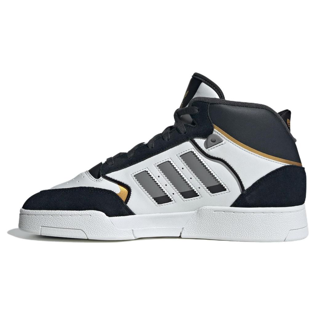 Adidas Originals Drop Step Casual Comfortable Shock Absorbing Durable High Top Skate Shoes Unisex Sneakers Black White IF4323
