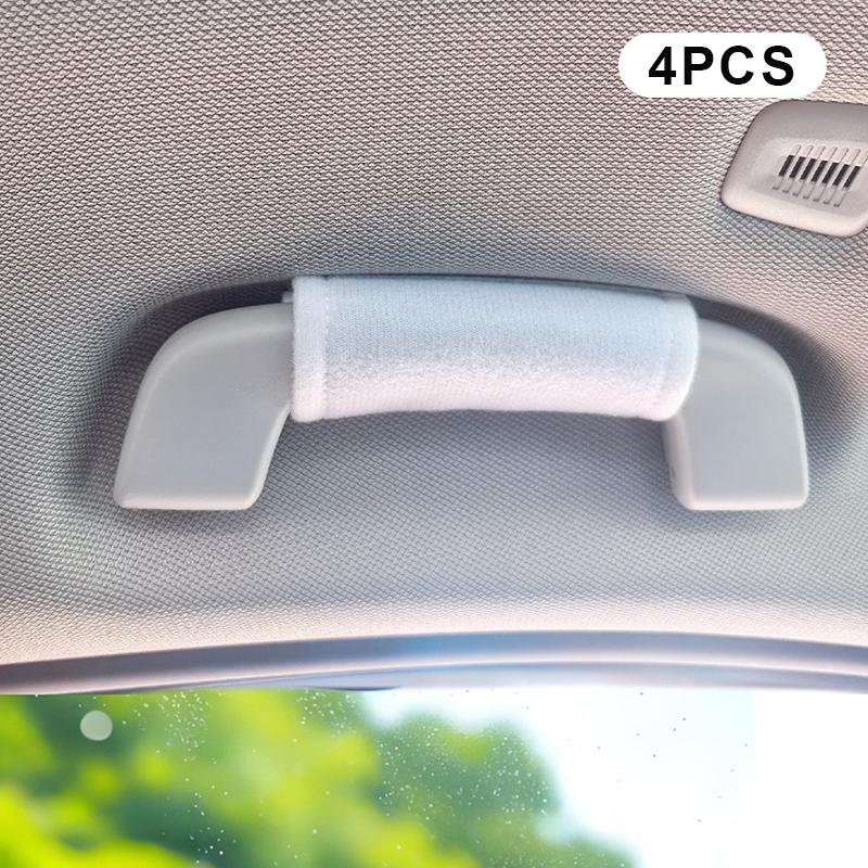 2/4 Stück Weicher Plüsch Auto Dach Armlehne Rutschfester Auto Haltegriffschutz Zuggriffabdeckung Dachgriffabdeckung Auto Innenzubehör