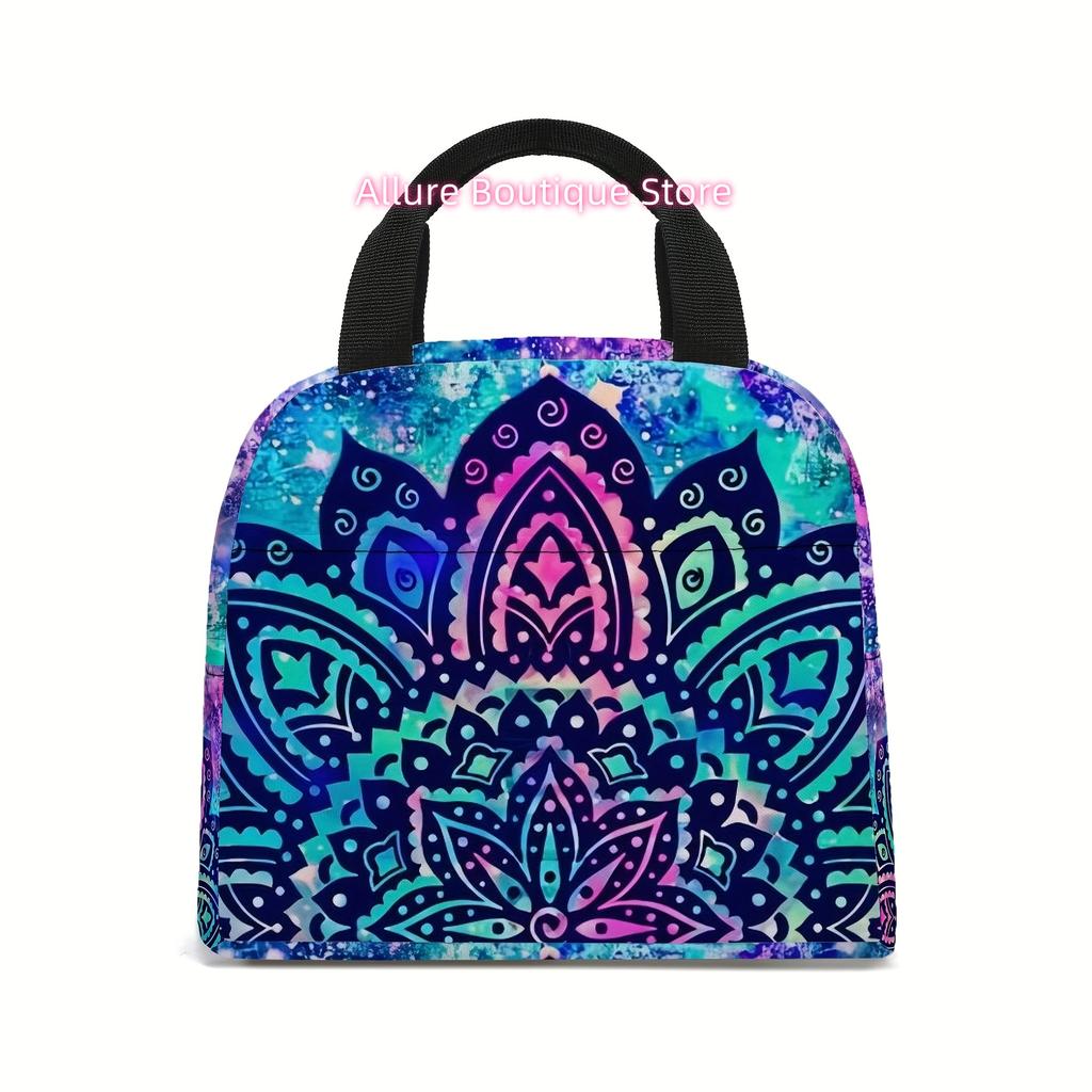 Mandala Lunch Bags, Insulated Tote Bag , Portable Tote Ice Bags, Multi-Purpose Lunch , Insulated for M