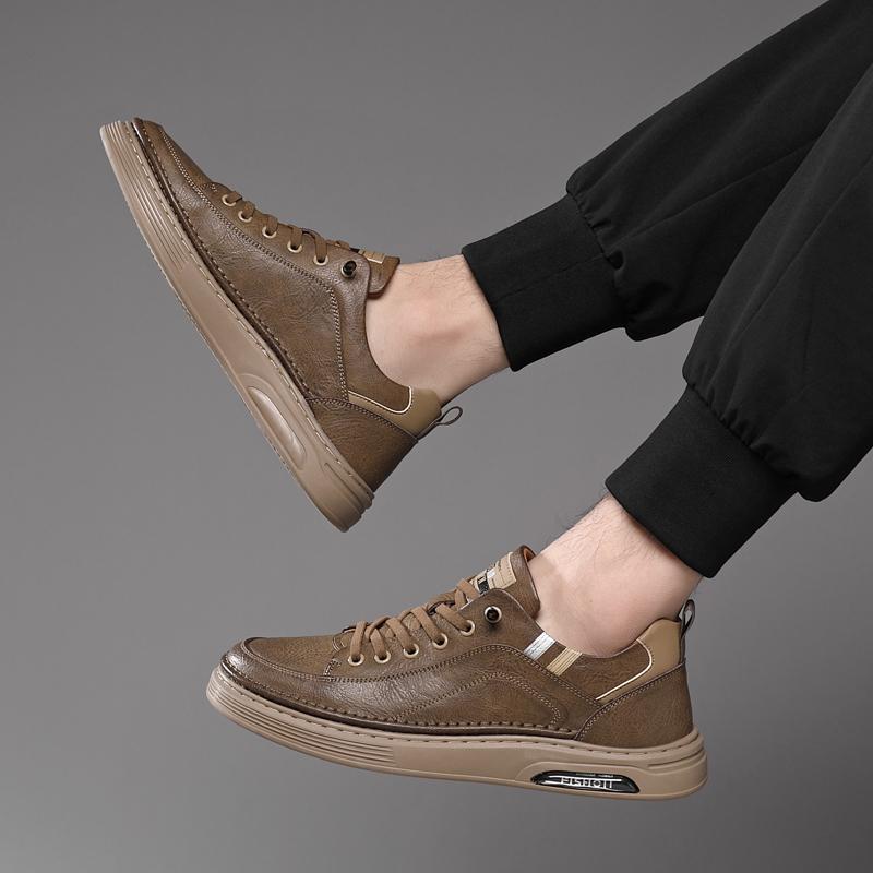 Fashion Genuine Leather Mens Sneakers 2025 New Arrival Men Casual Shoes High Quality Men's Outdoor Walking Shoes Male Comfortable Flats