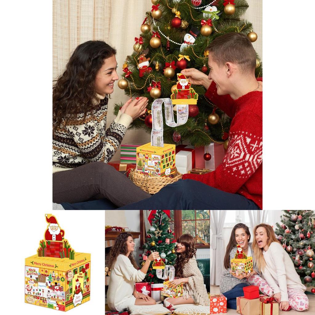 Santa Claus Holiday Coin Box With Slot For Christmas Gifts And Festive Event Decorations