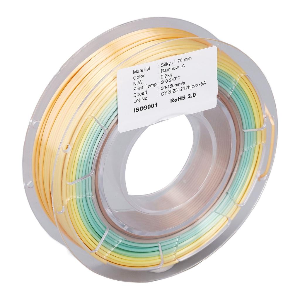 3D Printer PLA Filament 1.75mm Spool Bundle 200g Printing Consumable Silk Shiny Fast Color Gradient