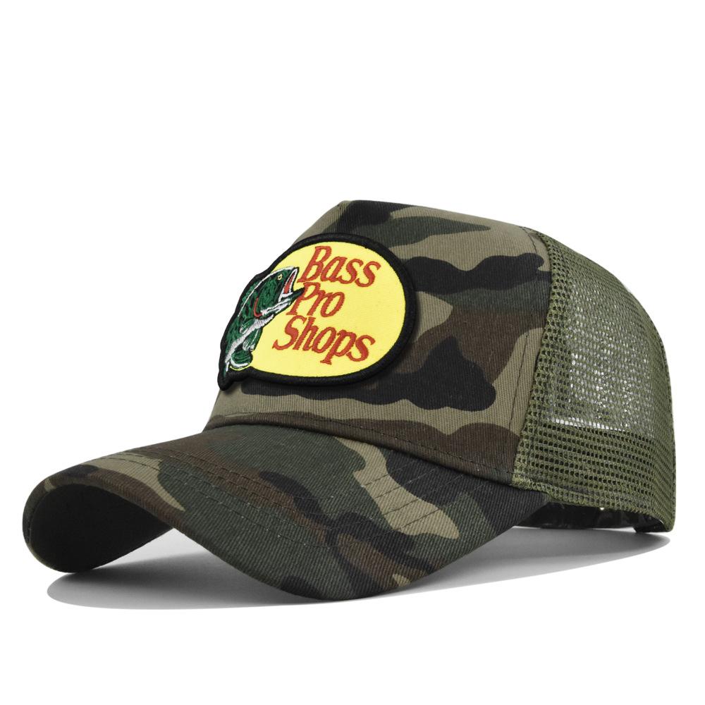 Embroidered Baseball Cap Bass Weaving Label Cap Mesh Cap Bent Brim Sun Hat Summer Hat Sun Hat