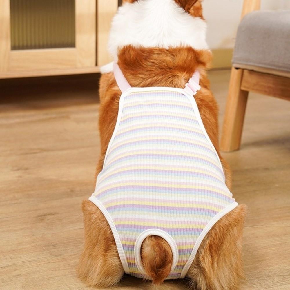 Adjustable Straps Female Dog Underwear Stripe Pet Safety Trousers Dog Underwear  Pet Heat Cycle