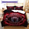Man Utd Bedding Quilt Set Quilt Cover Pillowcase Home Decoration Birthday Gift (1 * Duvet Cover + 2 * Pillowcase, Without Core)