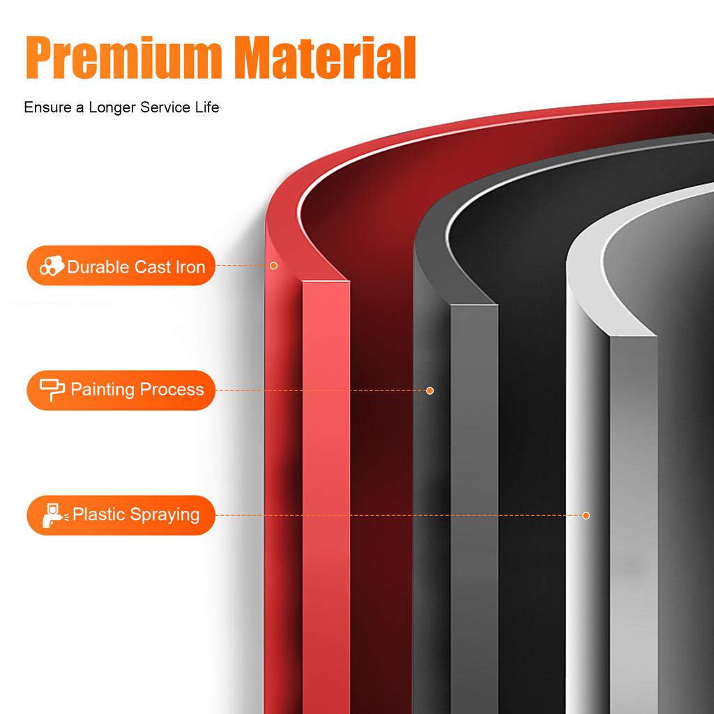 4-Piece Wood Gluing Pipe Clamp Set – Heavy-Duty Cast Iron Bar Clamps for Woodworking – Red