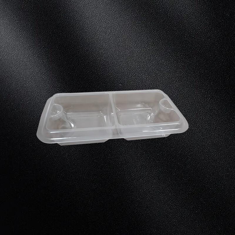 Square Latching Two-Compartment Takeaway Container
